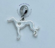 GREYHOUND WHIPPET ITALIAN LURCHER SIGHTHOUND European Charm & Pouch- Silver Tone