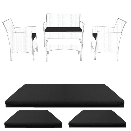3pc black replacement cushions - black,