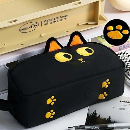 Cute black cat - black,
