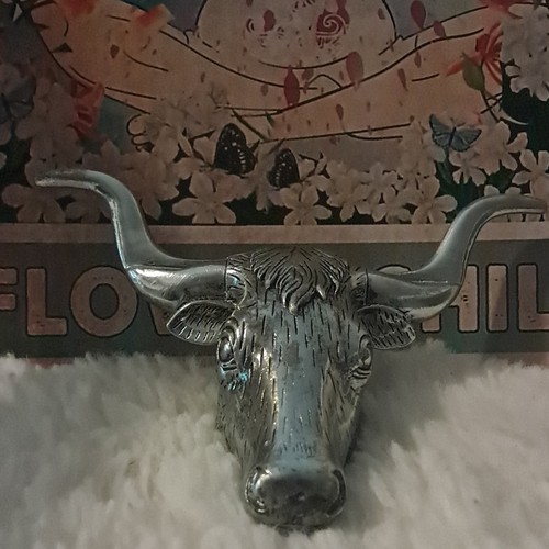 Vintage silver color bull - vintage,