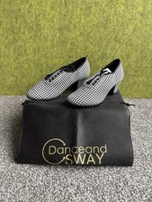 DS Modern Latin Dance Cloth Shoes UK4 Soft Sole Salsa Tango Ballroom 5cm Block H