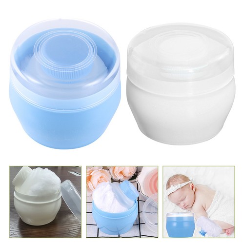 2pcs plastic baby powder - powder, puff