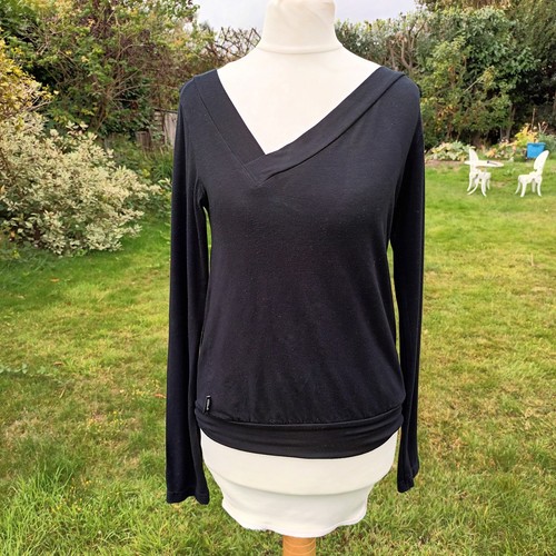Hooch ladies neck black - v,