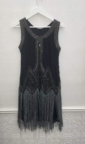 Black 1920s flapper fringe - flapper,