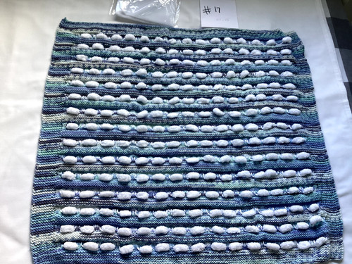 Hand knitted blue - /green, mix