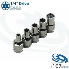Blue Point 1/4" Female E Torx Socket Set E4-E8 - As sold by Snap On