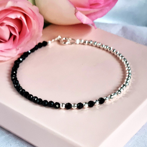 925 sterling silver - silver, black