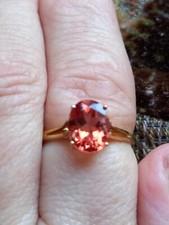 Mongolian Red Andesine Ring 10k Gold 1.76cts