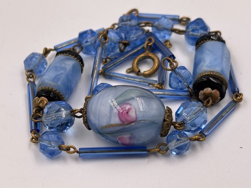 Vintage blue satin pink - blue,