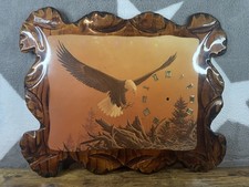 Vintage 1970’s American Eagle “Gary Fenske” large Wooden Lacquered wall clock. 