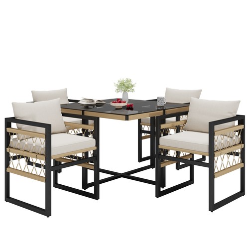 Garden glass dining table and - glass,