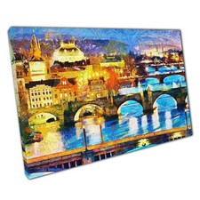 Prague Night Oil Painting