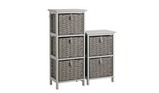 2 & 3 Drawer Woven Bathroom Storage Unit - Grey