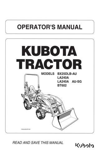 Kubota bx25dlb la240a bt602 - bx25dlb-au,