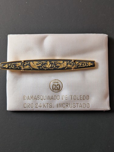 Toledo damascene tie - damascene, clip