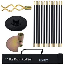 Drain Rod Set Kit 31ft Plunger
