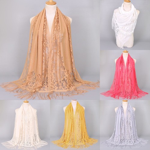 Feminine floral tassel scarf - feminine,