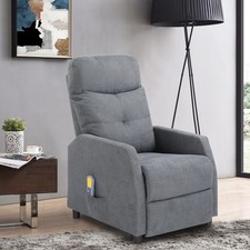 Fabric Recliner Chair Sofa Massage Heating Armchair Lounge Chair Quick Assembly