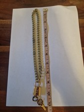 #315 Louis Vuitton Necklace Big Chain Padlock 2 Key Brass Shinny Chrome Gold