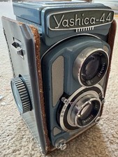 Blue Yashica 44 A Yashikor 60mm TLR 4x4 127 Medium Format Camera From JAPAN