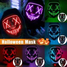 Neon Stitches LED Mask Wire Light Up Purge Halloween Costume Mask Cosplay Party