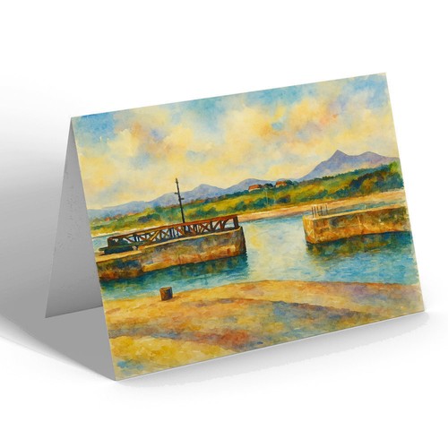 Greeting card the harbour - card,