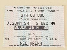 Status Quo used concert ticket