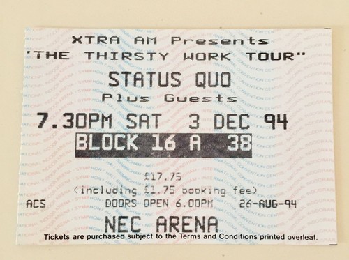 Status quo used concert ticket - status,