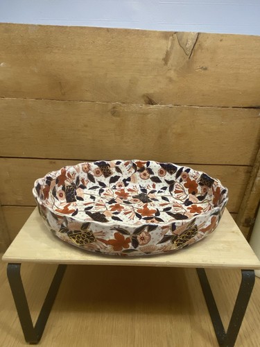 Antique oval ceramic bowl