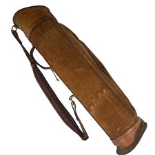 Vintage Leather Golf Bag Handmade In USA limited edition distressed antique