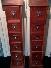 Tall Fight of 6 Drawers Indonesian Hardwood Furniture 2 Available