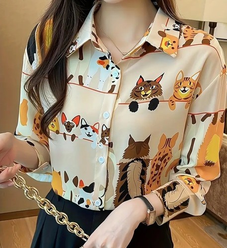 Cat blouse shirt - cat, kawaii
