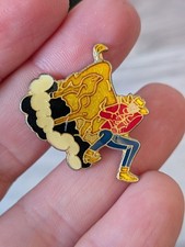 Vintage Rodeo Cowboy bull wrestling enamel lapel Pin badge