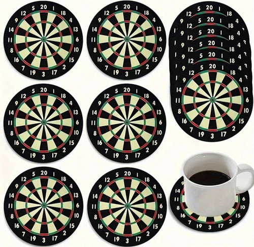 Dartboard coasters 10cm - -,