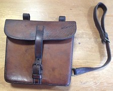 Vintage leather cased officers military hunting saddle canteen Col A Bird WW1