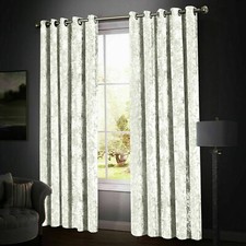 Thick Blackout Crushed Velvet Curtains Ring Top Fully Lined Ready Made Curtains