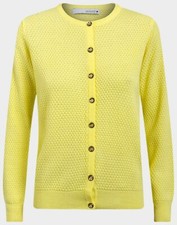 Women's Zara Diamond Textured Long Sleeve Cardigan-Yellow Cardigan-Size: M,L &XL