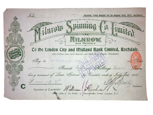 1917 milnrow spinning - 1917-, co