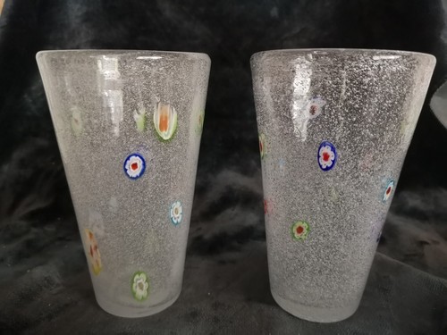 Pair murano bubble glass - of,