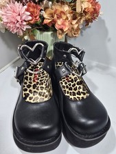 Demonia Sprite-02 Mary Jane Platform Shoes Vegan Leather Heart O-Ring Strap UK 4