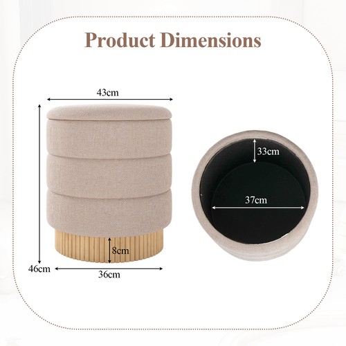 Beige 35l contemporary round - beige,
