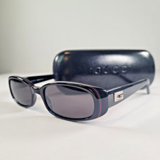 Gucci GG2452/S Vintage 90s Black Oval Sunglasses 51-18-135 Italy With Case