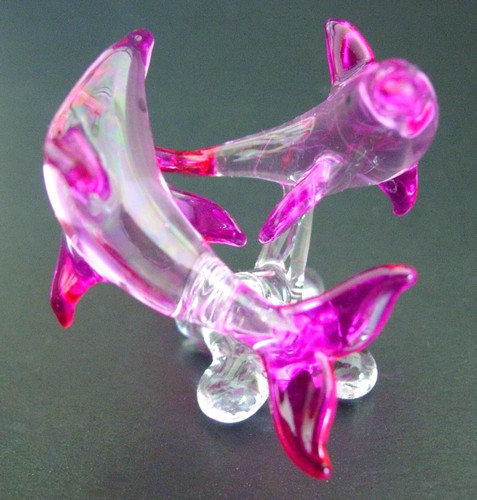 Glass dolphin figurine - glass,