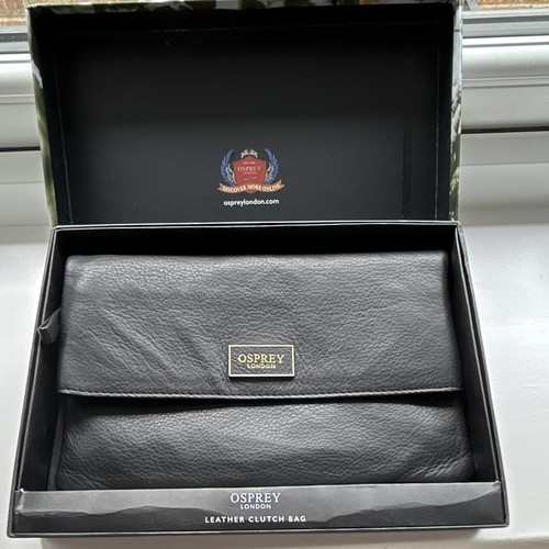 Black leather osprey - leather,
