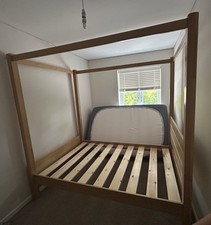 Hardwood Small Double Classic Poster Bed, With Solid Beech Finish- Get Laid Beds