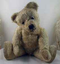 Antique Farnell Alpha Toys Teddy Bear 1930s Label on Foot 14" Tall