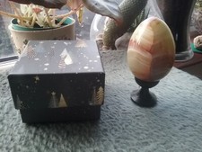 Onyx Egg with Stand In Box Made by Glick in China
