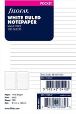 Filofax Pocket size White Ruled Notepaper - 100 Sheet Value Pack 213047