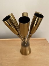 6 Gold Footless Champagne Flutes In Vase