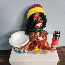 Rasta Man Jamaican Ashtray Ash Bob Marley with FREE Clipper Lighter UK Seller